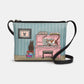 Yoshi Piano Cats Black Soft Leather Cross Body Bag BLACK YB214 PIANO 1