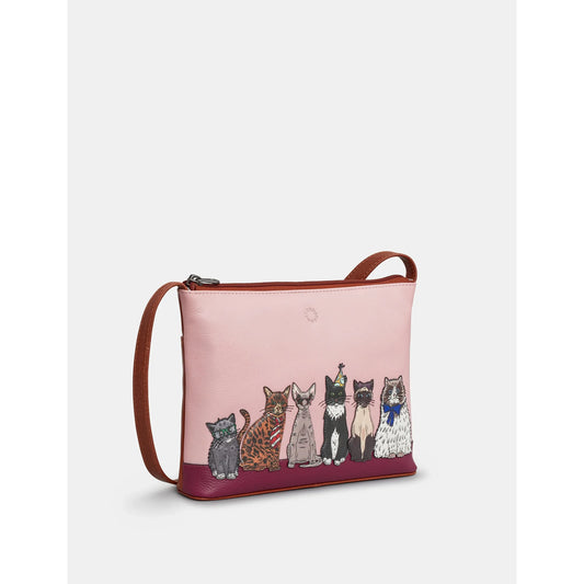 Yoshi Party Cats Cross Body Bag  BROWN YB214 PRTCT