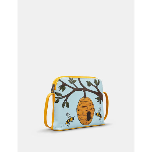 Yoshi Soft Leather Bee Hive Crossbody YELLOW Bag