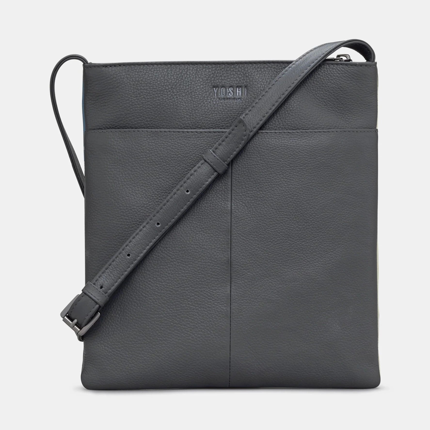 Yoshi Purrfect Neighbours Grey Leather Cross Body Bag YB90 PURR 35