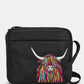 Yoshi Highland Cow Messenger Bag BLACK Soft Leather YMB01 COW1