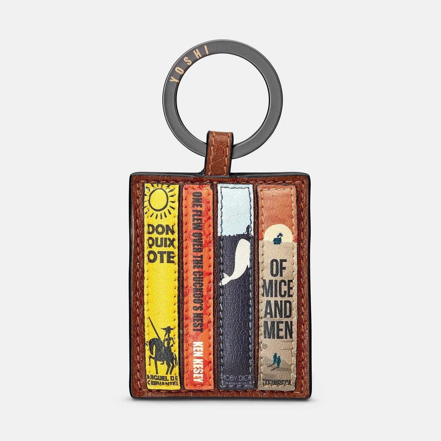 Yoshi Bookworm Library Keyring BROWN Leather YKRLBR8