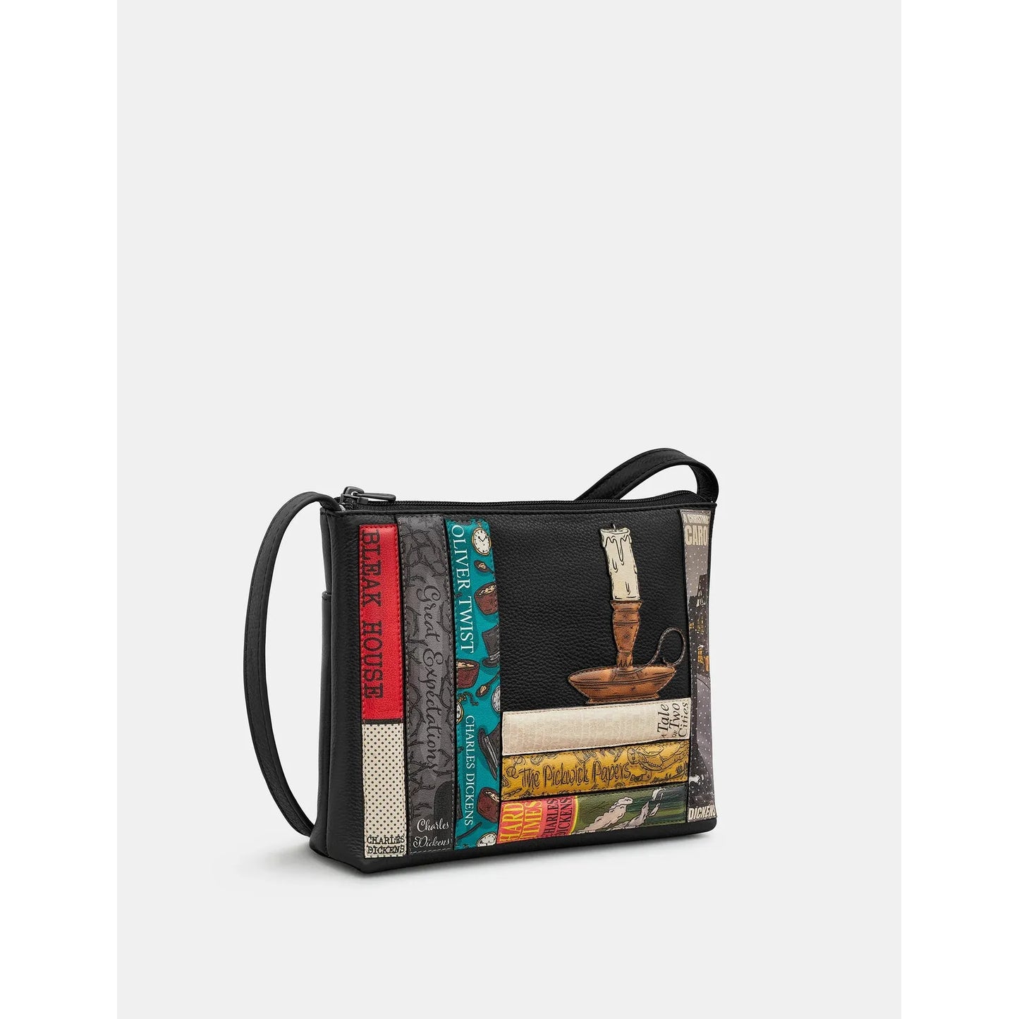 Yoshi Dickens Bookworm Cross Body BLACK Leather Bag