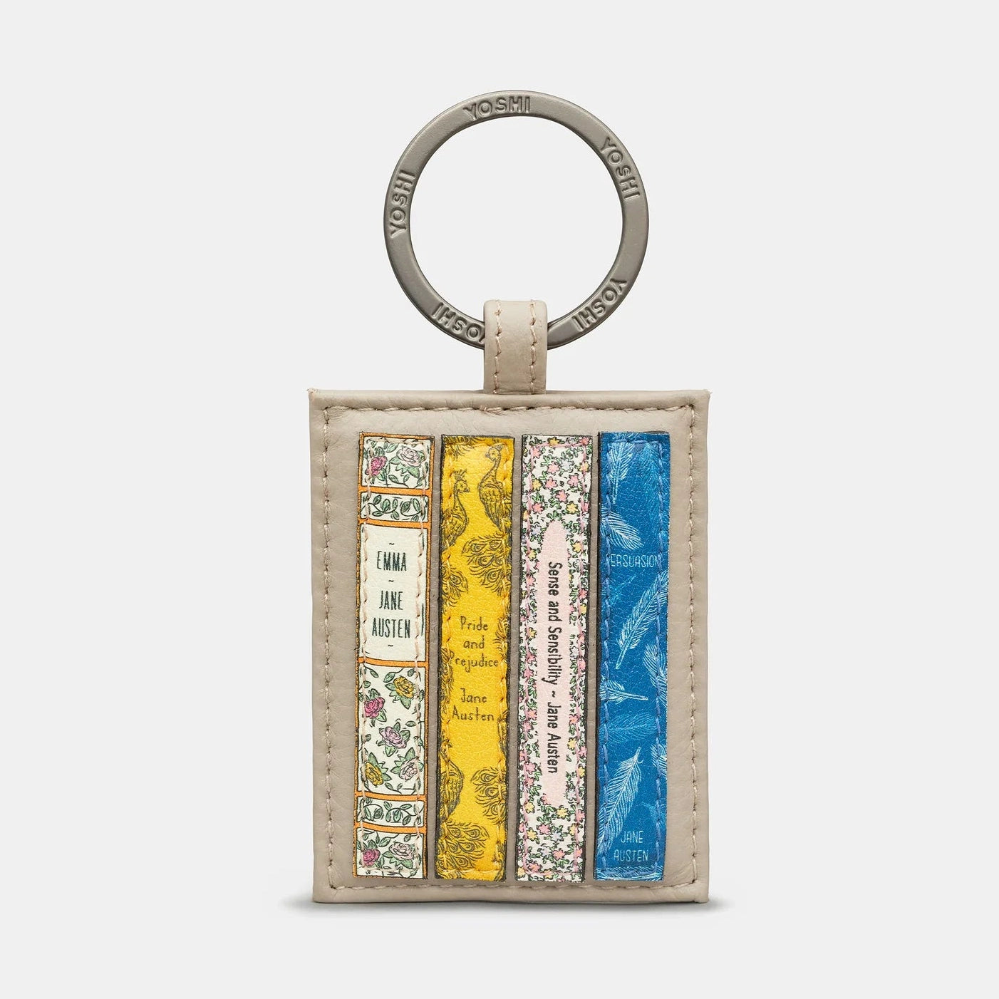 Yoshi Jane Austen Keyring GREY Leather YKR LBR JA46