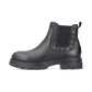 Rieker Ladies Boot Z915 Chunky soled Ankle boot with Elastic side and zip BLACK Z9154-00