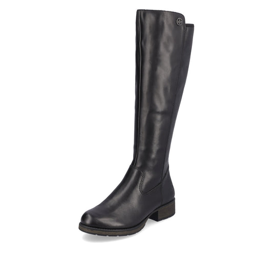 Rieker Z9591-01 Black Riding Style long leg Boots