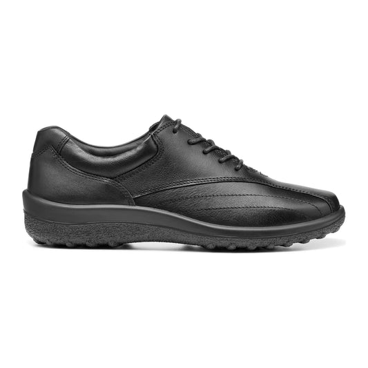 Hotter Shoe Tone Black Extra Wide Leather Lace up Shoe Black