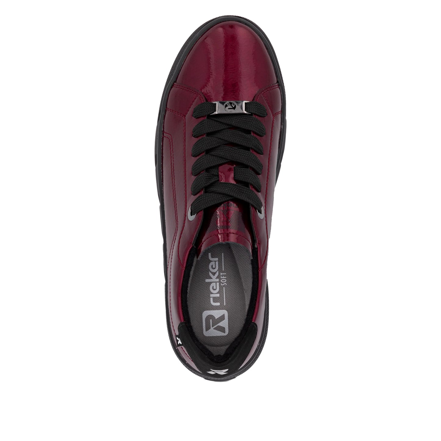 Rieker W2601 RED Patent Leather Low Top Sneakers W2601-35
