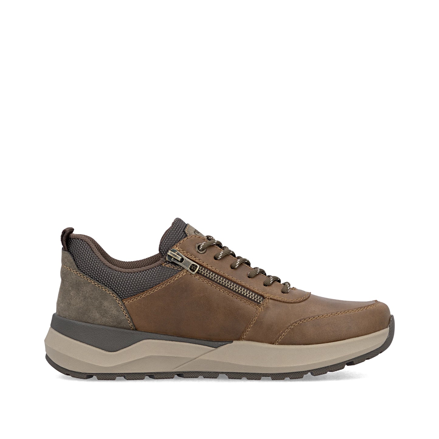 Rieker 06000 Brown Lace Up Shoe With Zip