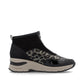 Rieker N9362 BLACK / Leopard Print Trainer Style Boot N9362-00