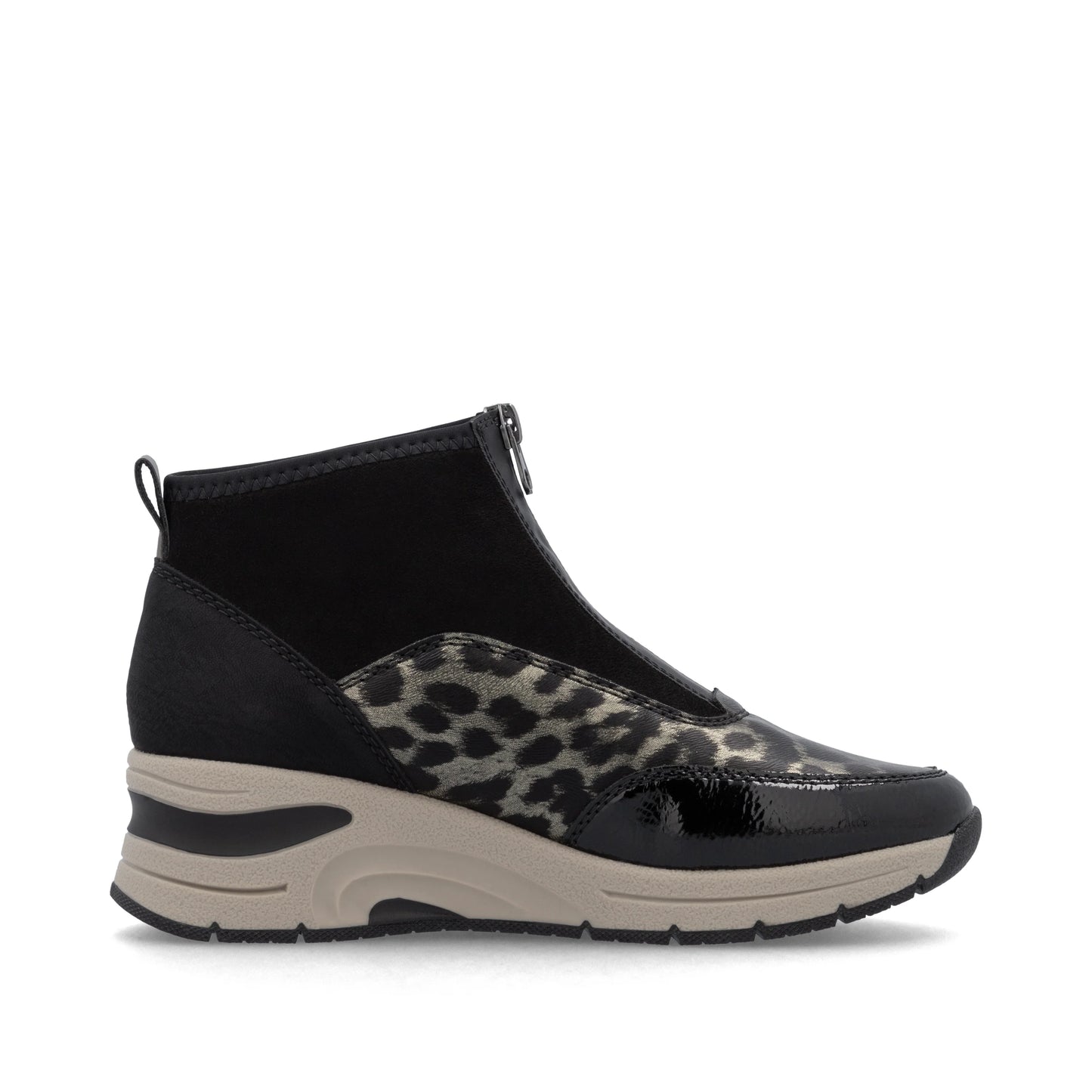 Rieker N9362 BLACK / Leopard Print Trainer Style Boot N9362-00