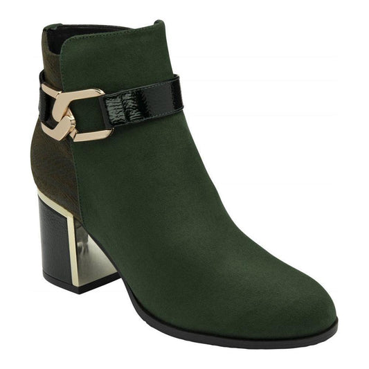 Lotus Boot Adelaide Smart Heeled Ankle Boot with zip GREEN ADELAIDE