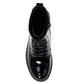Lunar Alexis BLACK  Patent  Lace Up Boot With Inside Zip