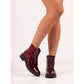 Lunar Alexis BURGUNDY PATENT Lace Up Boot With Inside Zip