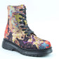 Heavenly Feet Lotte BLACK Floral VELVET Lace Up Boot with Zip