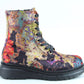 Heavenly Feet Lotte BLACK Floral VELVET Lace Up Boot with Zip