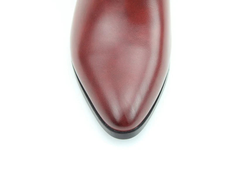 Heavenly Feet Heather Wine Block Heel Zip Dress Ankle Boot