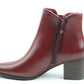 Heavenly Feet Heather Wine Block Heel Zip Dress Ankle Boot