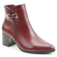 Heavenly Feet Heather Wine Block Heel Zip Dress Ankle Boot