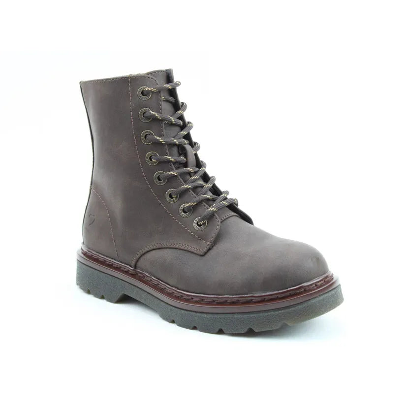 Heavenly Feet Justina BARK 8 Eyelet Lace Up Boot With Zip