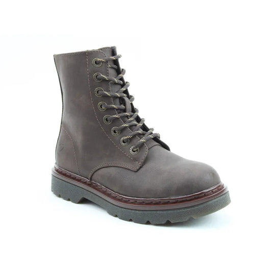 Heavenly Feet Justina BARK 8 Eyelet Lace Up Boot With Zip