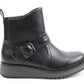 Heavenly Feet Cherish Black Vegan Friendly Biker Ankle Boot