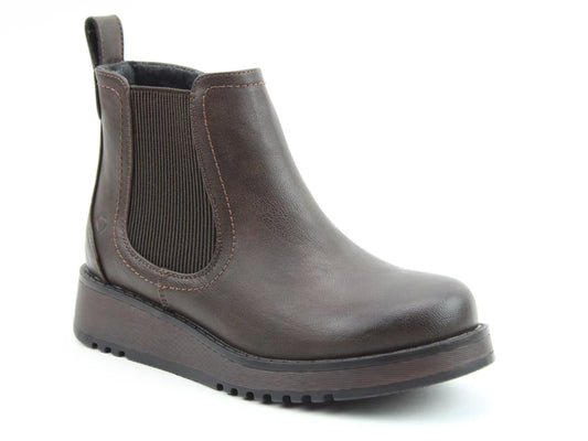 Heavenly Feet New Rolo CHOCOLATE Vegan Friendly Chelsea Boot with Zip