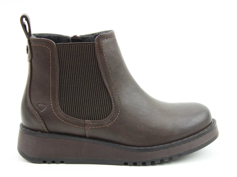 Heavenly Feet New Rolo CHOCOLATE Vegan Friendly Chelsea Boot with Zip