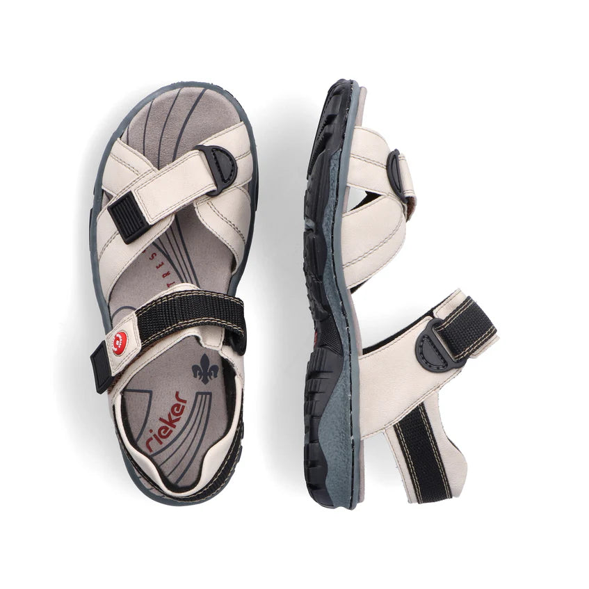 Rieker 68851 OFF WHITE Adjustable strap walking Sandal 68851-80