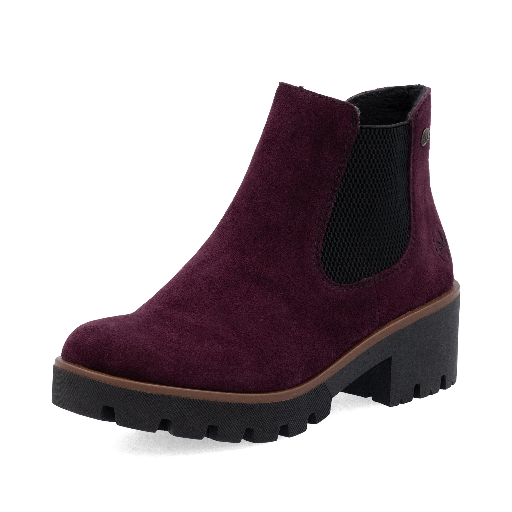 Rieker 79265 BURGUNDY Suede Leather Chelsea Ankle Boot 79265-30