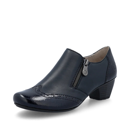 Rieker 41757 NAVY  High Fronted Shoe with Zip 41757-15