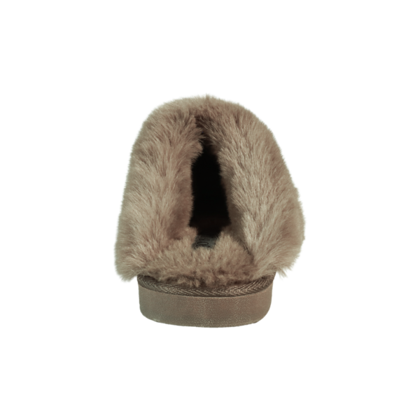 Jo & Joe Ballyclare BROWN Slipper with Fur Cuff and Fleecy Lining