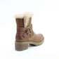 Heavenly Feet Bethany BROWN Fur Trim Zip Ankle Boot