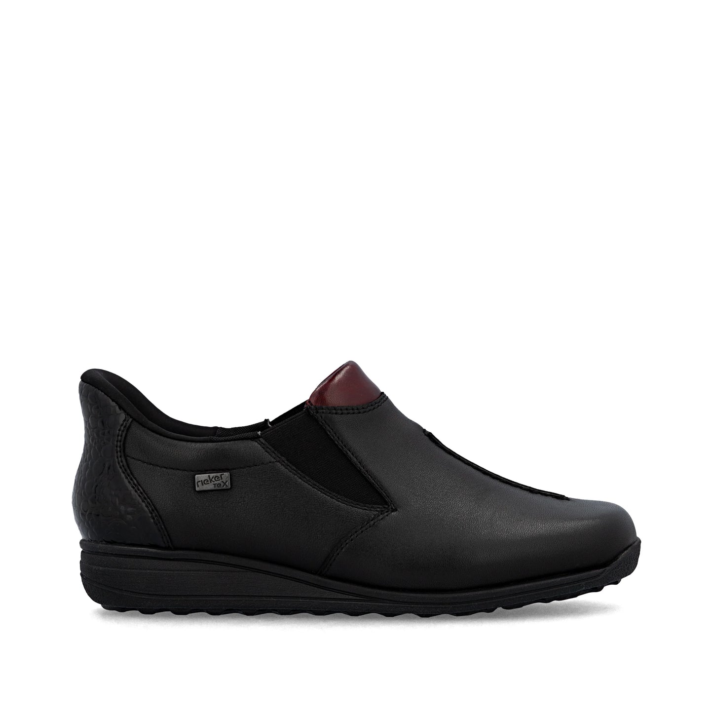 Rieker 47253 BLACK Soft Leather Waterproof High Fronted Shoe 47253-00