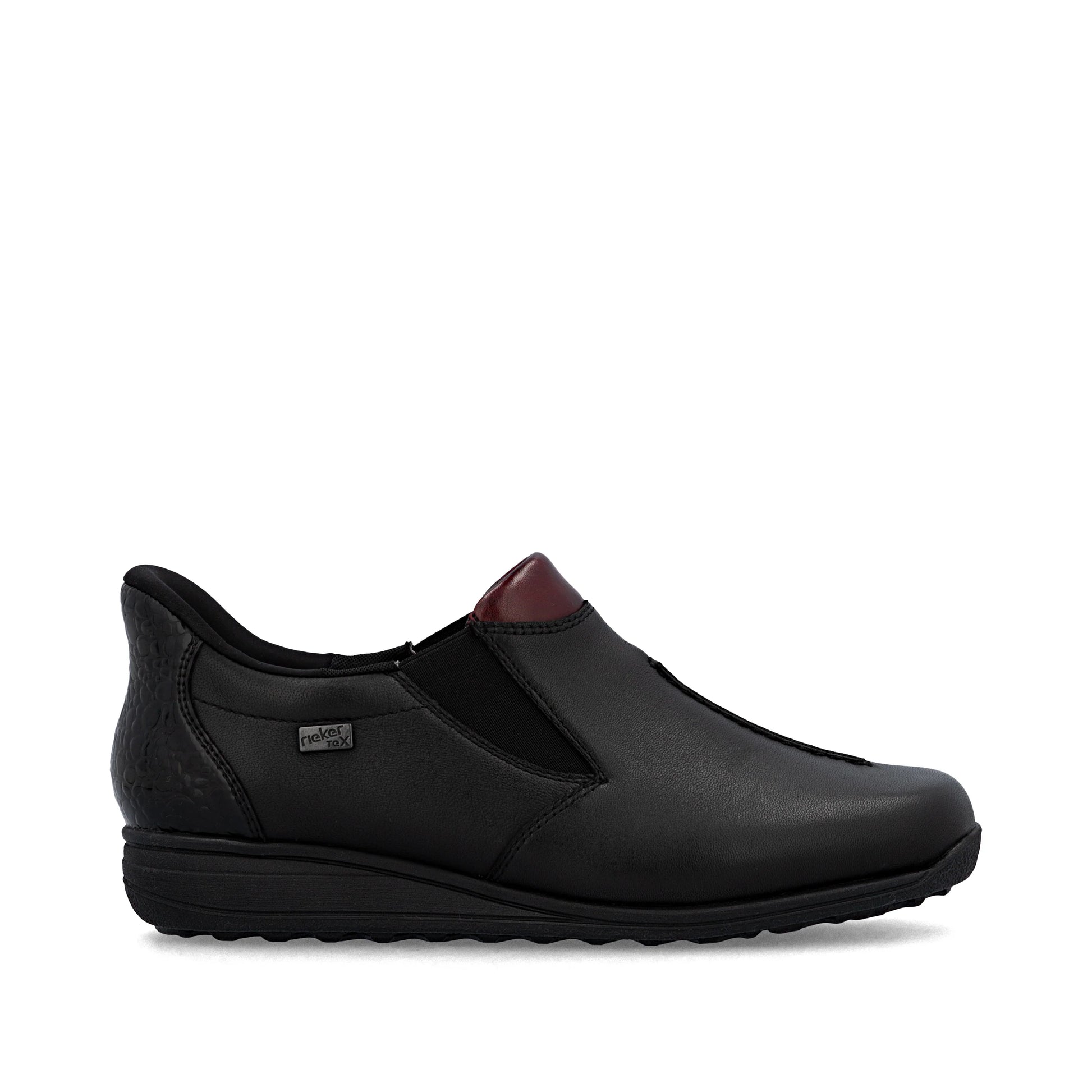 Rieker 47253 BLACK Soft Leather Waterproof High Fronted Shoe 47253-00