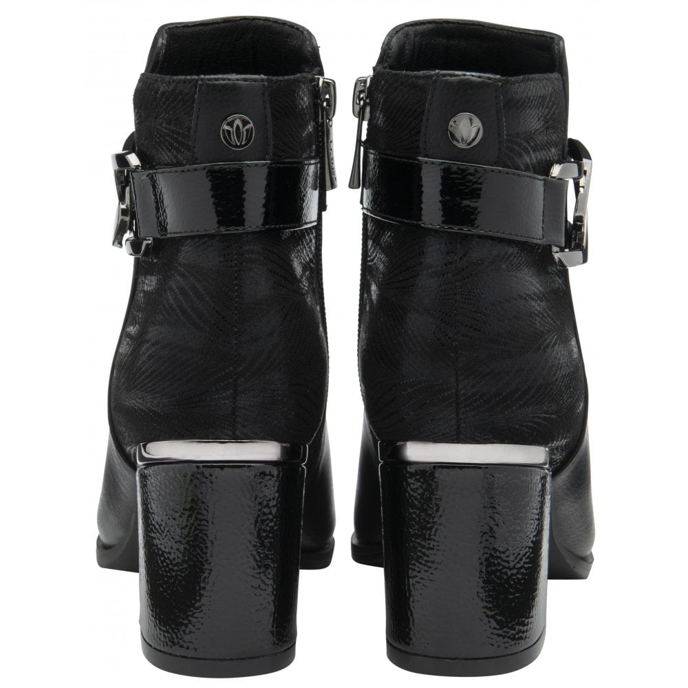 Lotus Adelaide BLACK Block Heel Dress Ankle Boot