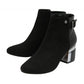Lotus Andrea Black Mid Heel Ankle Boot.