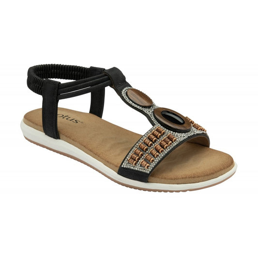 Lotus Bertolini BLACK Comfort Sandals