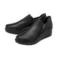 Lotus Altan Black Soft Leather High Fronted Wedge Shoe Boot
