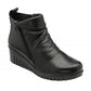 Lotus Cordelia BLACK Soft Leather Wedge Ankle Boot CORDELIA