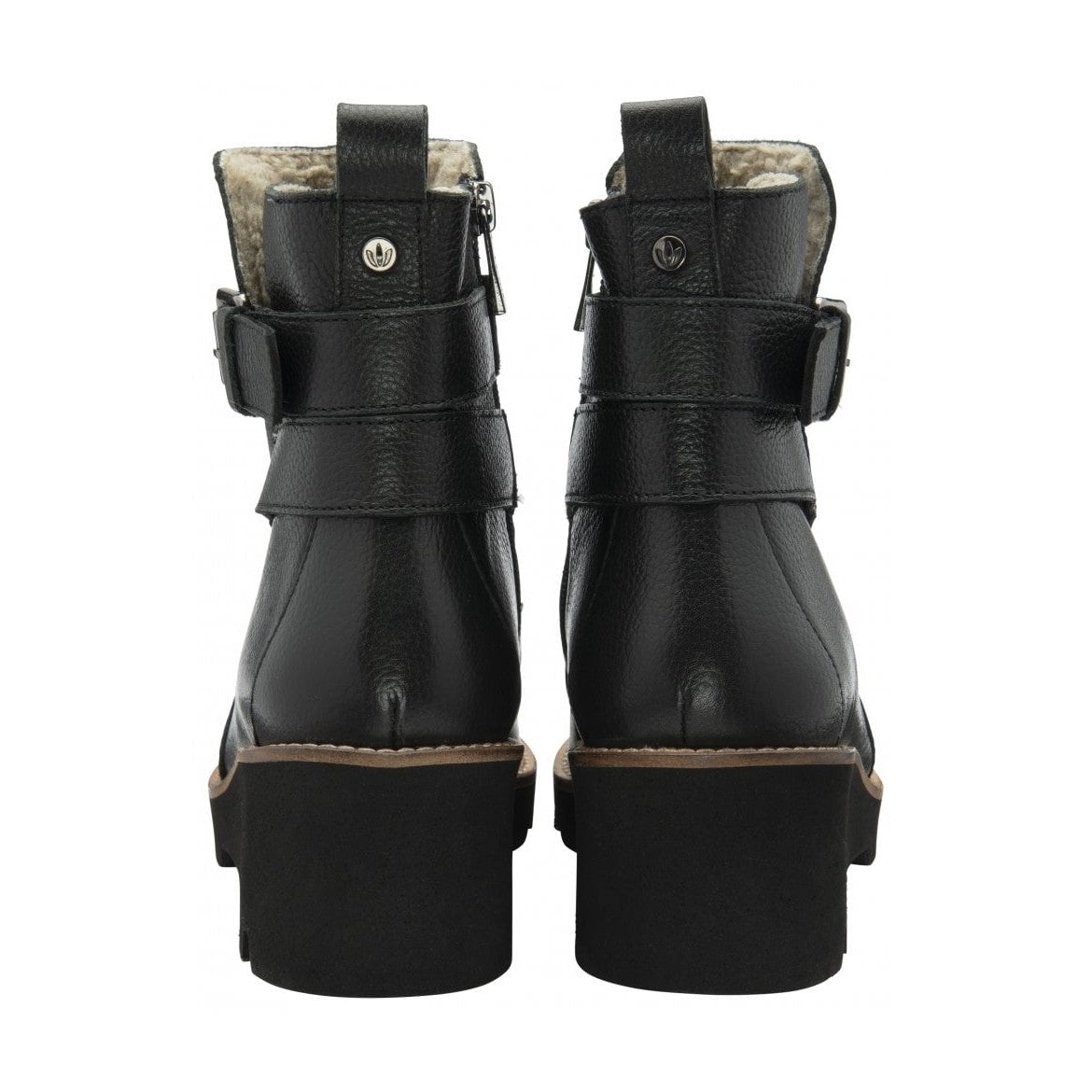 Lotus Emberlynn BLACK Soft Leather Wedge Ankle Boot
