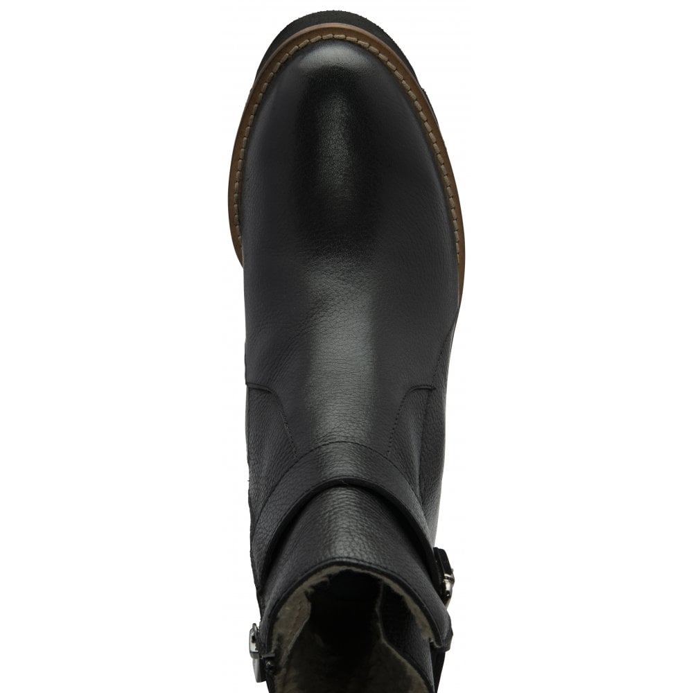Lotus Emberlynn BLACK Soft Leather Wedge Ankle Boot