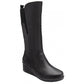 Lotus Boot Fitzgerald BLACK Soft Leather Wedge Long Boot ULB345