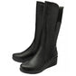 Lotus Boot Fitzgerald BLACK Soft Leather Wedge Long Boot ULB345