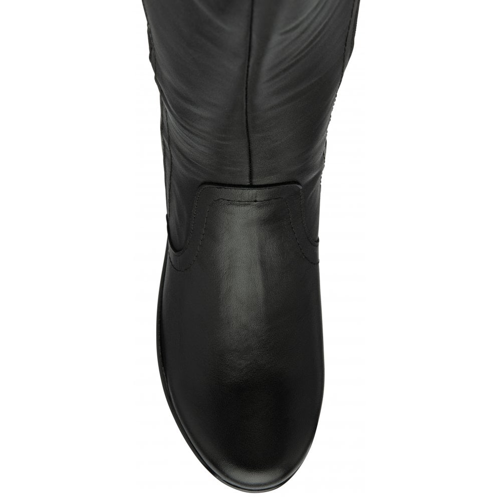 Lotus Boot Fitzgerald BLACK Soft Leather Wedge Long Boot ULB345