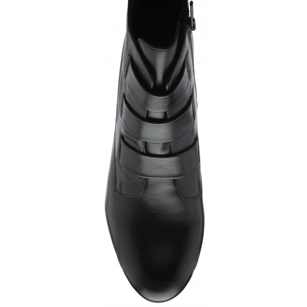 Lotus Lorissa BLACK Mid Heel Soft Leather Zip Boot