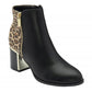 Lotus Athens Black / Leopard Block Heel Dress Boot Ulb456