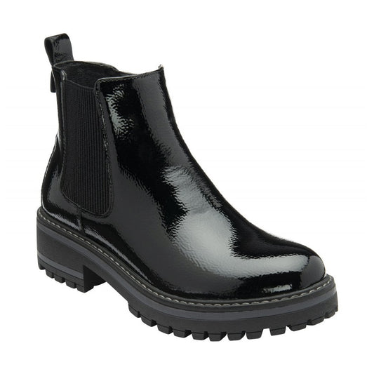 Lotus Lottie Black Patent Chelsea Boot with Zip
