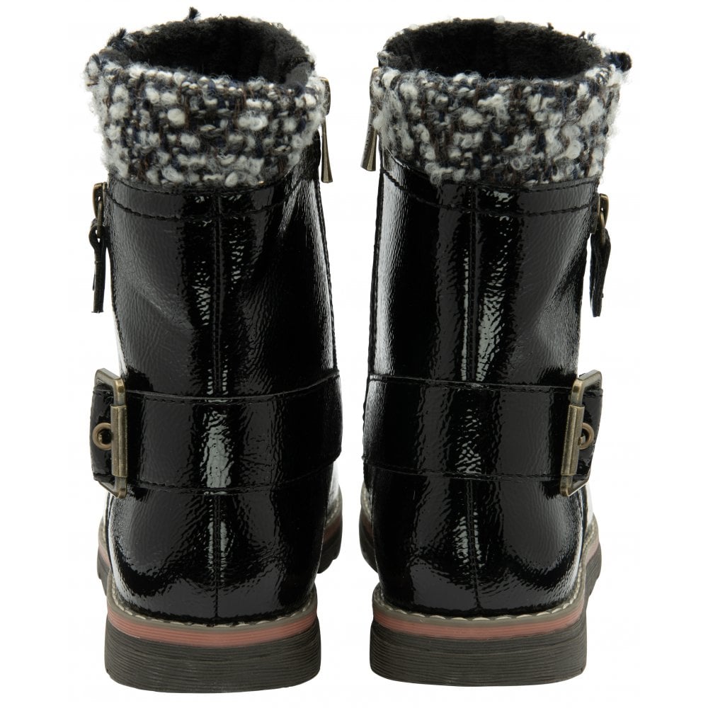 Lotus Morgan BLACK  PAT Ankle Boot