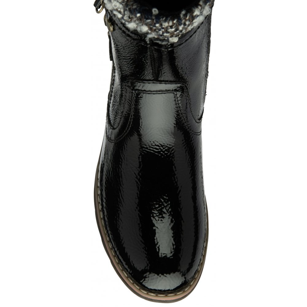 Lotus Morgan BLACK  PAT Ankle Boot